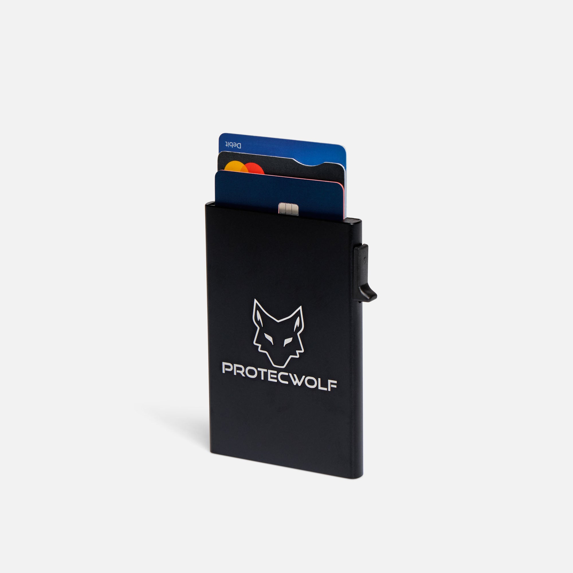 ProtecWolf RFID wallet side profile with card access mechanism
