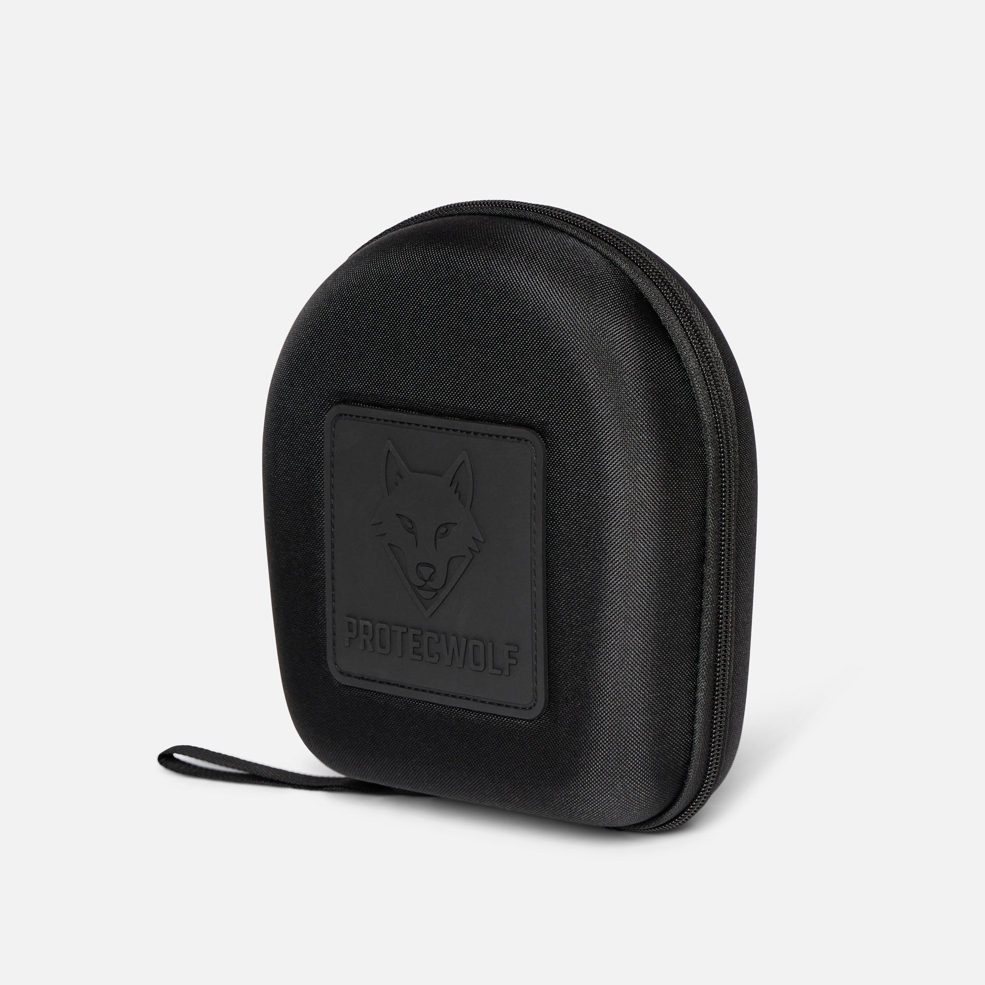 ProtecWolf hard shell headphone storage case with wolf logo