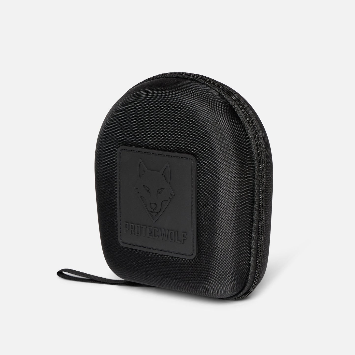ProtecWolf hard shell headphone storage case with wolf logo