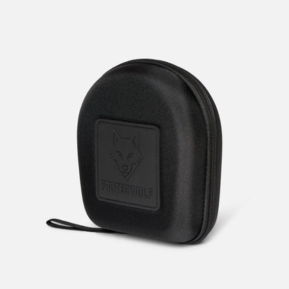 ProtecWolf hard shell headphone storage case with wolf logo