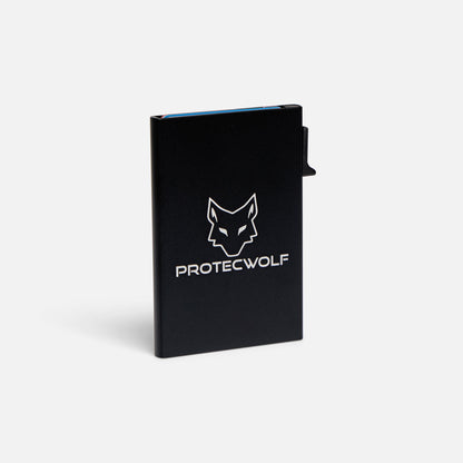 ProtecWolf RFID card wallet black aluminium front view